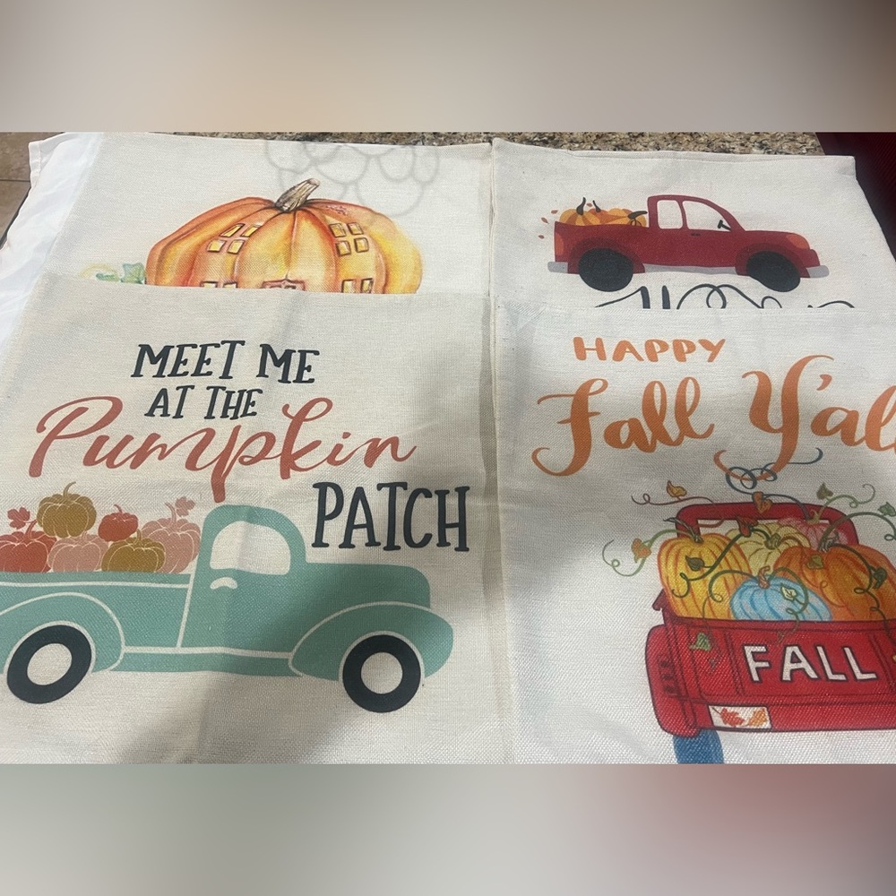 Set of 4‎ Fall Themed Pillow  Case Covers